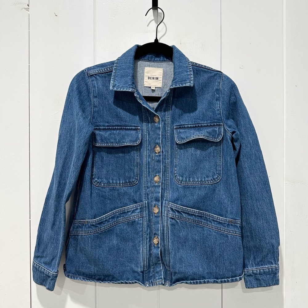 Sezane Willa Denim Jacket In Light Blue Denim Size XXS - Picture 6 of 10